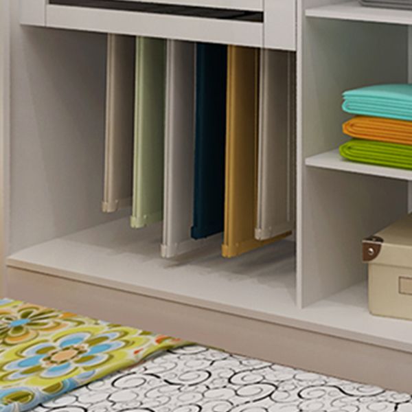 Contemporary White Wooden Wardrobe Freestanding Self Close Doors Wardrobe Armoire