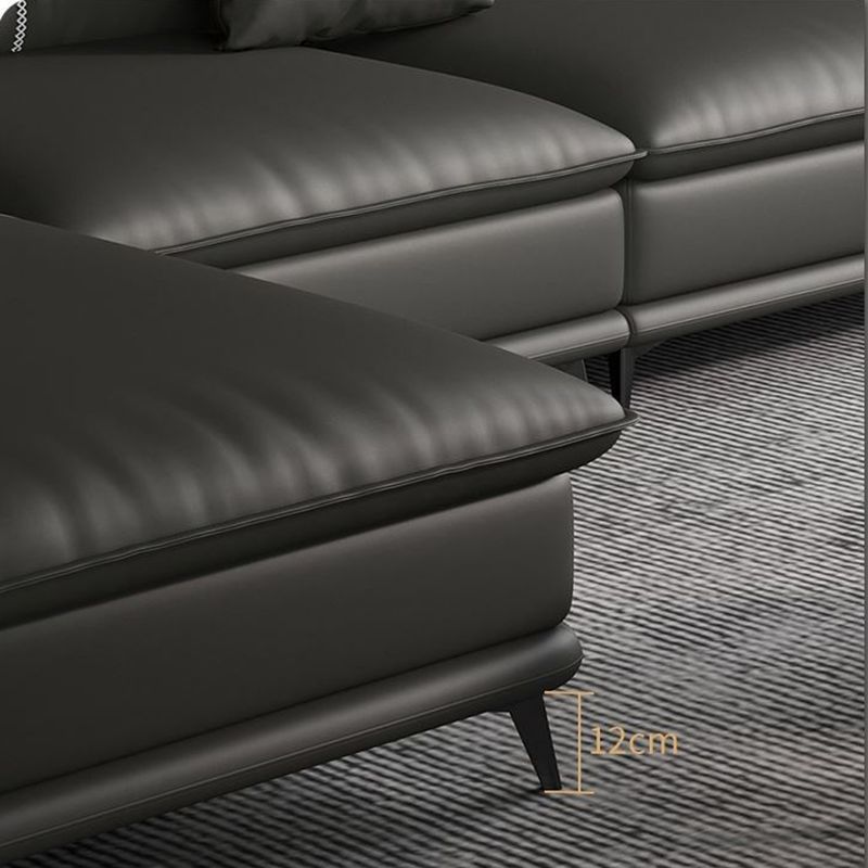 Contemporary Faux Leather Stationary Living Room Pillow Top Arm Seating