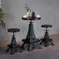 Industrial 1/2/3 Pieces Round Bar Table Set Solid Wood Bar Table Set for Dining Room
