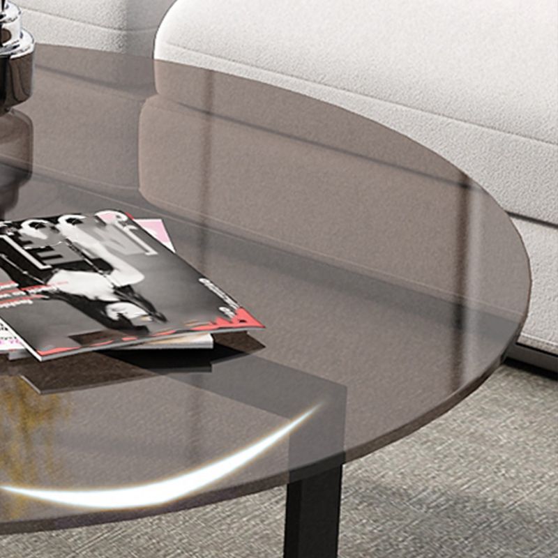 17" Wide Contemporary Coffee Table Round Glass Top Cocktail Table Clearhalo 'Coffee & Accent Tables' 'Coffee Tables' 'coffee_tables' 'furn' 'furn_coffee_tables' 'Furniture' 'Living Room Furniture' 1200x1200_97eead3f-8c04-42cb-8c19-a60fb5cf045f