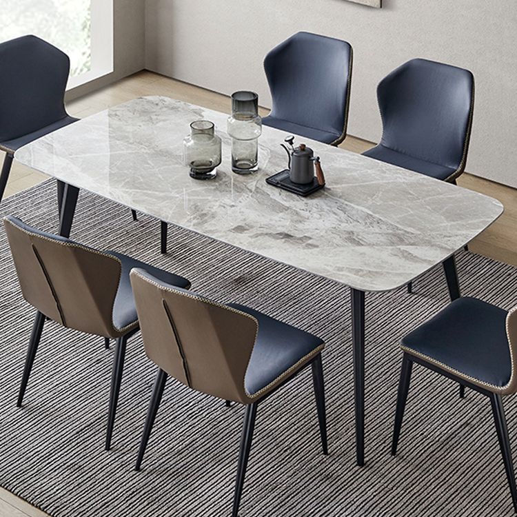 Minimalist Rectangle Sintered Stone Dining Table with Metal Base Dining Table for Restaurant Clearhalo ' dining_table' 'Dining Tables & Seating' 'Dining Tables' 'Furniture' 'furniture_dining_table' 'Kitchen & Dining Furniture' 'kitchen&dining_furn' 'kitchen' 'kitchen_dining_table' 1200x1200_97eeecf4-040f-49f0-b6ca-9744aef070d8