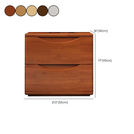 現代のウッドナイトテーブルストレージアクセントテーブルナイトスタンドは、家のための2つの引き出しがあります