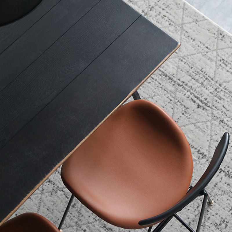 Industriële eettafel Rechthoekig houten blad voor eetkamer