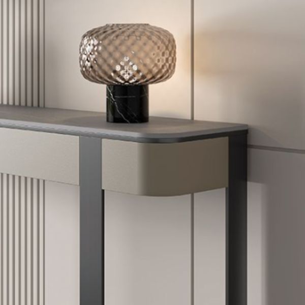 Half Moon Modern Console Table Antique Finish Console Sofa Table in Stone Clearhalo 'Console Tables' 'console_tables' 'Entry & Mudroom Furniture' 'furn' 'furn_console_tables' 'Furniture' 1200x1200_97f482d9-b391-4af5-81a5-d116fab6b042