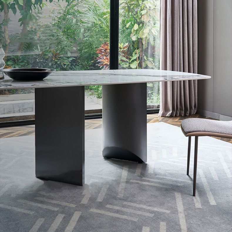 Contemporary Rectangle Shape White Table Standard Sintered Stone Dining Table for Kitchen Clearhalo ' dining_table' 'Dining Tables & Seating' 'Dining Tables' 'furn' 'furn_dining_table' 'Furniture' 'furniture_dining_table' 'Kitchen & Dining Furniture' 'kitchen&dining_furn' 'kitchen' 'kitchen_dining_table' 1200x1200_97f4c9fd-97b5-44cd-ba80-85706d6d595a