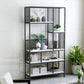 Contemporary Metal Vertical Book Shelf Open Shelf Bookcase For Office