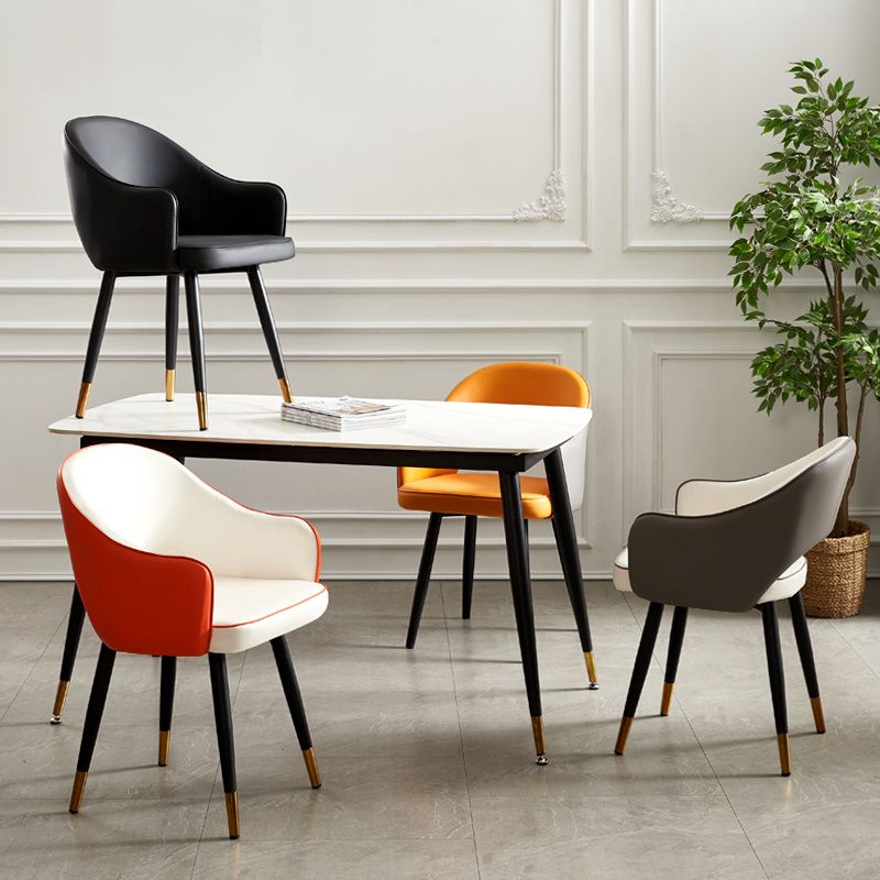 Nordic Style Metal Dining Chairs Dining Open Back Arm Side Chair for Kitchen Clearhalo ' kitchen&dining_furn' 'Dining Chairs' 'Dining Tables & Seating' 'dining_chair' 'furn' 'furn_dining_chair' 'Furniture' 'furniture_dining_chair' 'Kitchen & Dining Furniture' 'kitchen' 1200x1200_97f5bb61-ca82-4fa0-a9bb-e42f2a1d6820