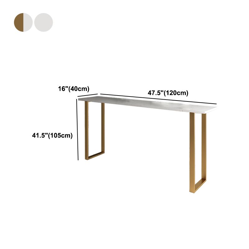 White Glam Style Table in Iron Top and Faux Marble Milk Tea Shop Bar Table Clearhalo 'Bar Furniture' 'Bar Tables' 'bar_tables' 'furn' 'furn_bar_tables' 'Furniture' 'furniture_bar_tables' 'Kitchen & Dining Furniture' 1200x1200_97f73540-2178-4470-8c3f-c7a0d06f3c29