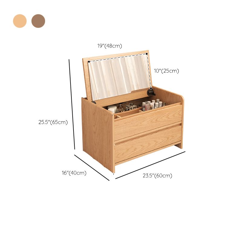 Solid Wood Scandinavian With Drawer Mirror Bedroom Make-up Vanity Clearhalo 'Bedroom Furniture' 'furn' 'furn_makeup_vanities' 'Furniture' 'Makeup Vanities' 'makeup_vanities' 1200x1200_97f79487-545b-4e7f-bff8-3afc79df7096