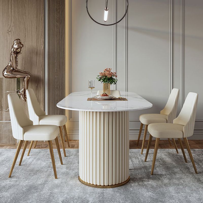 Glam 1/4/5/7 Pieces Dining Set Oval Shape Sintered Stone Dining Table Set Clearhalo 'Dining Room Sets' 'Dining Tables & Seating' 'dining_room_set' 'furn' 'furn_dining_room_set' 'Furniture' 'furniture_dining_room_set' 'Kitchen & Dining Furniture' 1200x1200_97faa7c3-e8dd-4588-9b7c-ca80e1950ba8