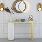 Glam Half Moon Console Table Marble Stain Resistant Scratch Resistant Console Clearhalo 'Console Tables' 'console_tables' 'Entry & Mudroom Furniture' 'furn' 'furn_console_tables' 'Furniture' 1200x1200_97fb3edb-21b6-4fb4-b17a-4eb5c3bb7044