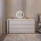 Modern Bright White With Drawer Bedroom Lighted Mirror Solid Wood Dressing Table