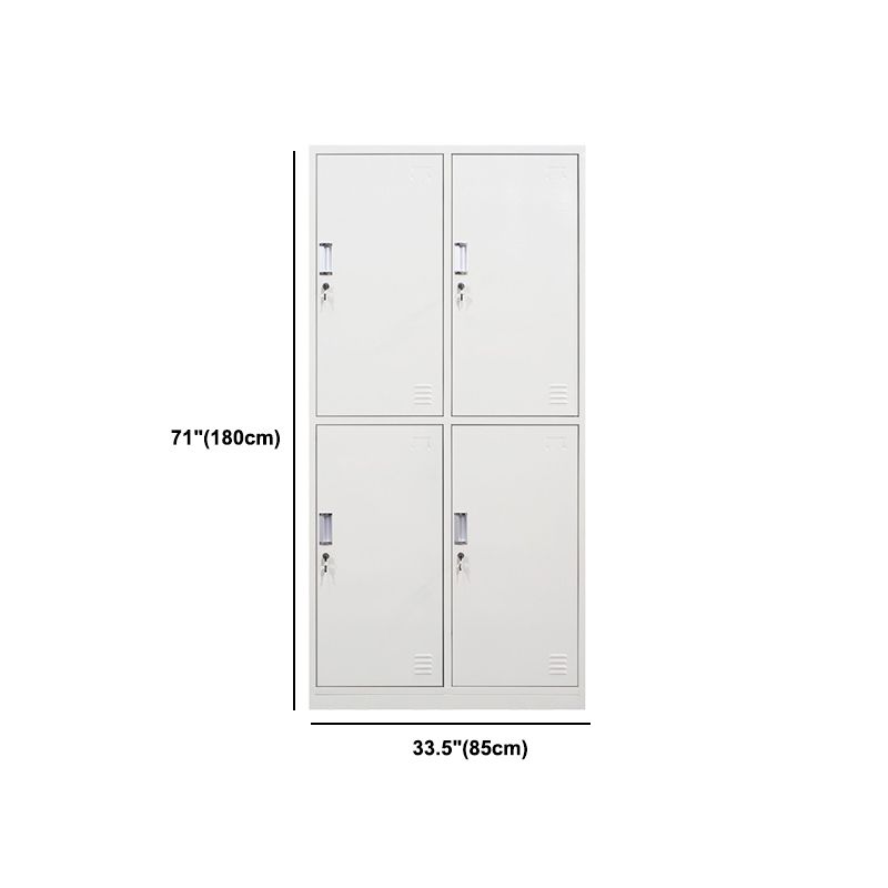 Steel White Storage Cabinet with Hinged Door Modern Cabinet for Bathroom