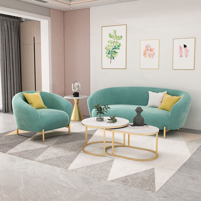 Canapé en velours contemporain canapé standard du bras évasé pour le salon