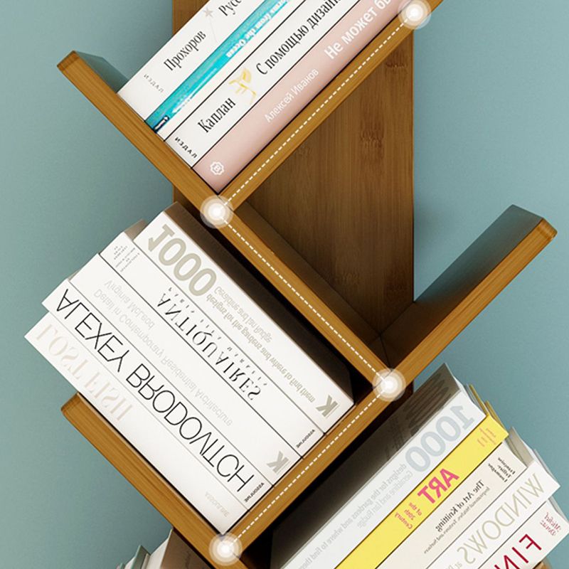 Libreria chiusa in bambù contemporanea verticale per uso domestico per uso domestico