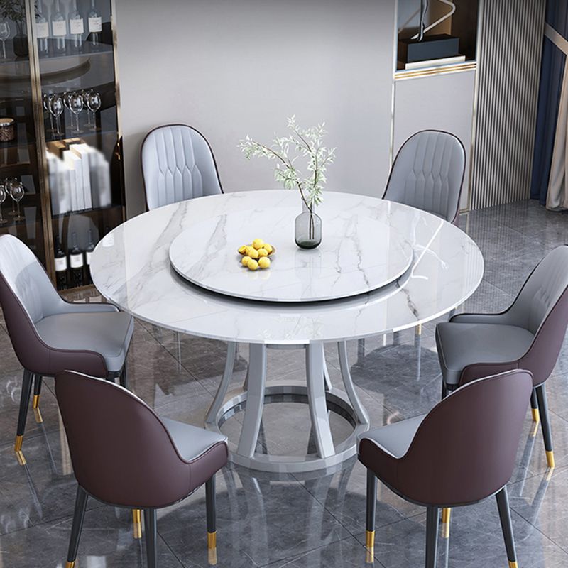 Round Contemporary Stone Table Standard Height Dining Table with Pedestal Base Clearhalo 'Dining Tables & Seating' 'Dining Tables' 'dining_table' 'furn' 'furn_dining_table' 'Furniture' 'furniture_dining_table' 'Kitchen & Dining Furniture' 'kitchen' 'kitchen_dining_table' 1200x1200_980079d8-fb33-49b3-af16-be5a6ab67748