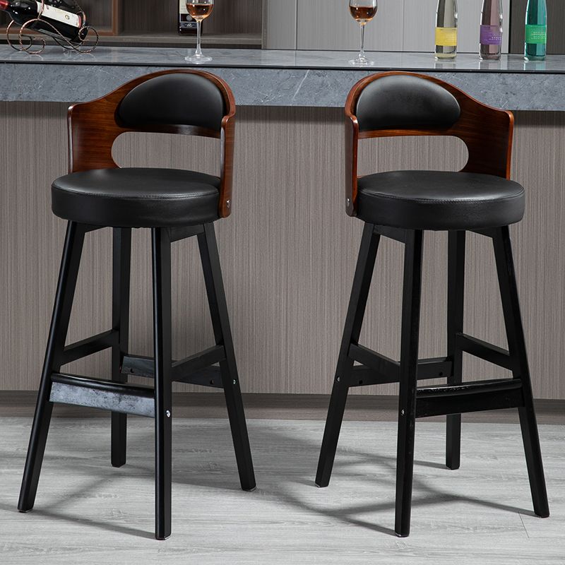 Leather Indoor Counter Stools Industrial Wood Bar Stools with Round Seat Clearhalo 'Bar Furniture' 'Bar Stools' 'bar_stools' 'furn' 'furn_bar_stools' 'furniture_bar_stools' 'Kitchen & Dining Furniture' 'kitchen&dining_furn' 'kitchen' 'kitchen_furn' Furniture' 1200x1200_9800b627-07b2-4ee6-a0d9-896f13811bc3
