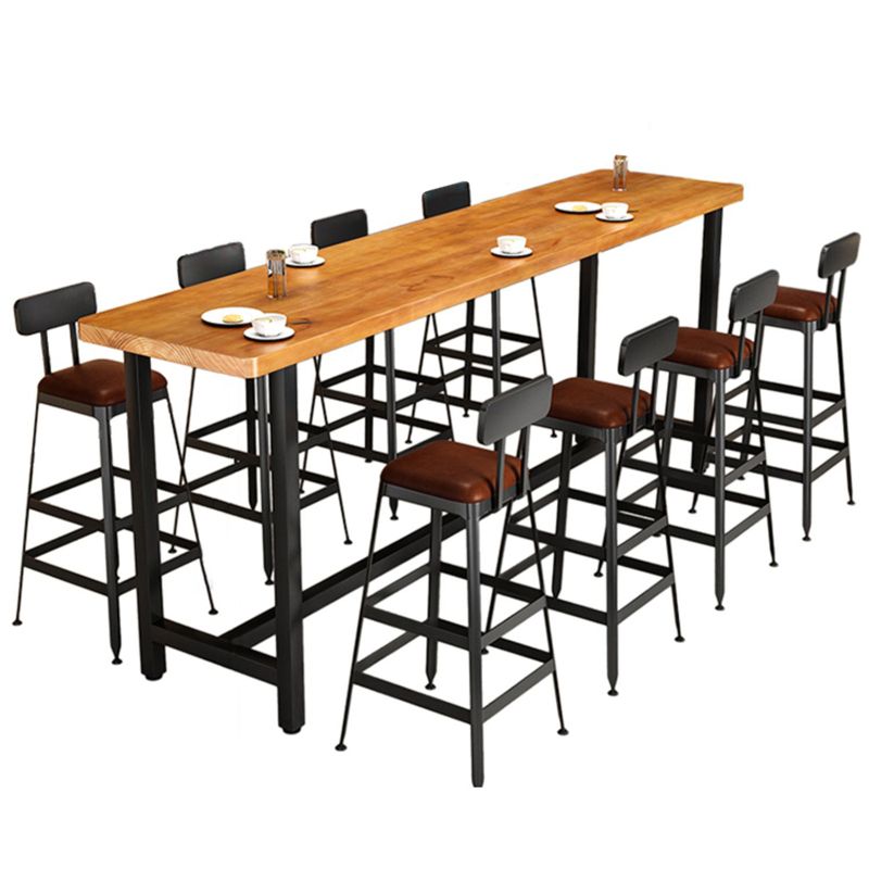Industrial 1/9 Pieces Bar Table Set Rectangle Pine Wood Counter Table for Cafe Clearhalo 'Bar Furniture' 'furn' 'furn_home_bar_bar_sets' 'Furniture' 'Home Bars & Bar Sets' 'home_bar_bar_sets' 'Kitchen & Dining Furniture' 1200x1200_9800dd93-5d58-4b7d-9dab-f4b29ebcabfe