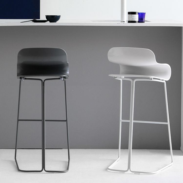 Scandinavian Matte Finish Plastic Barstool Footrest Coffee Shop Stool Clearhalo 'Bar Furniture' 'Bar Stools' 'bar_stools' 'Furniture' 'furniture_bar_stools' 'Kitchen & Dining Furniture' 1200x1200_9803e013-e03f-4ed7-ab9c-8ff02a8f2c69