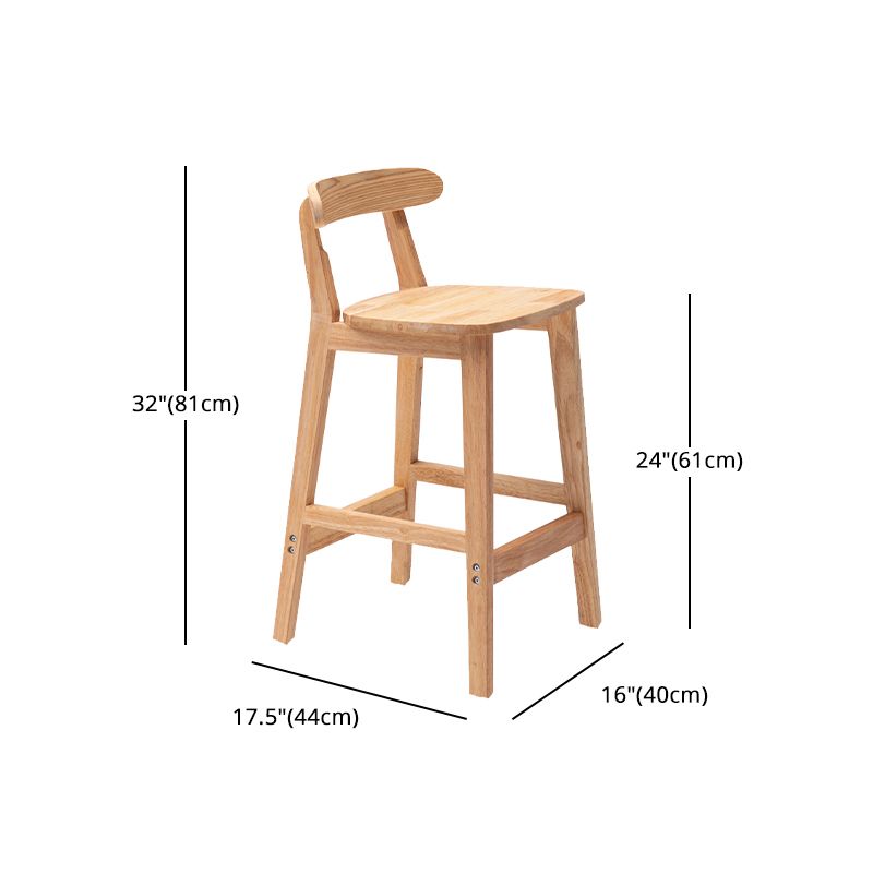 Solid Wood Modern Bar Stool Square Low Back Indoor Stool with Wood Legs Clearhalo 'Bar Furniture' 'Bar Stools' 'bar_stools' 'furn' 'furn_bar_stools' 'furniture_bar_stools' 'Kitchen & Dining Furniture' 'kitchen&dining_furn' 'kitchen' 'kitchen_furn' Furniture' 1200x1200_980462ba-0004-42e2-b104-7cb1f46306ee