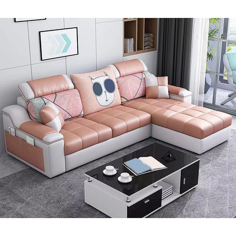 82.68"L x 57.09"W x 35.43"H Sloped Arm Sofa Cushion Back Sectionals with Storage Clearhalo 'furn' 'furn_sectionals' 'Furniture' 'furniture_sectionals' 'Living Room Furniture' 'Sectionals' 1200x1200_98046fd6-ccd8-4217-8756-e1eb921b3388
