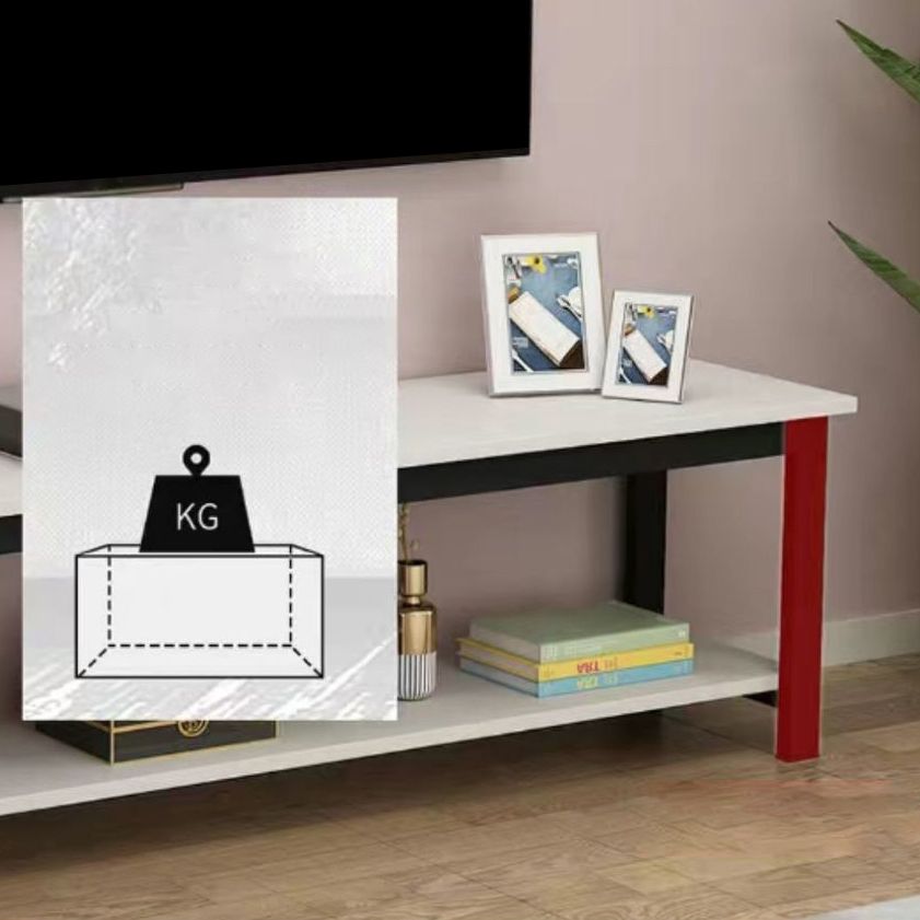 Scandinavian Engineered Wood Media Console with Shelves Matte Finish TV Media Stand Clearhalo 'furn' 'furn_tv_stands_entertainment_centers' 'Furniture' 'Living Room Furniture' 'TV Stands & Entertainment Centers' 'TV Stands & Media Storage Furniture' 'tv_stands_entertainment_centers' 1200x1200_98047d96-1aef-4f29-9b92-f9dce91fb8b6