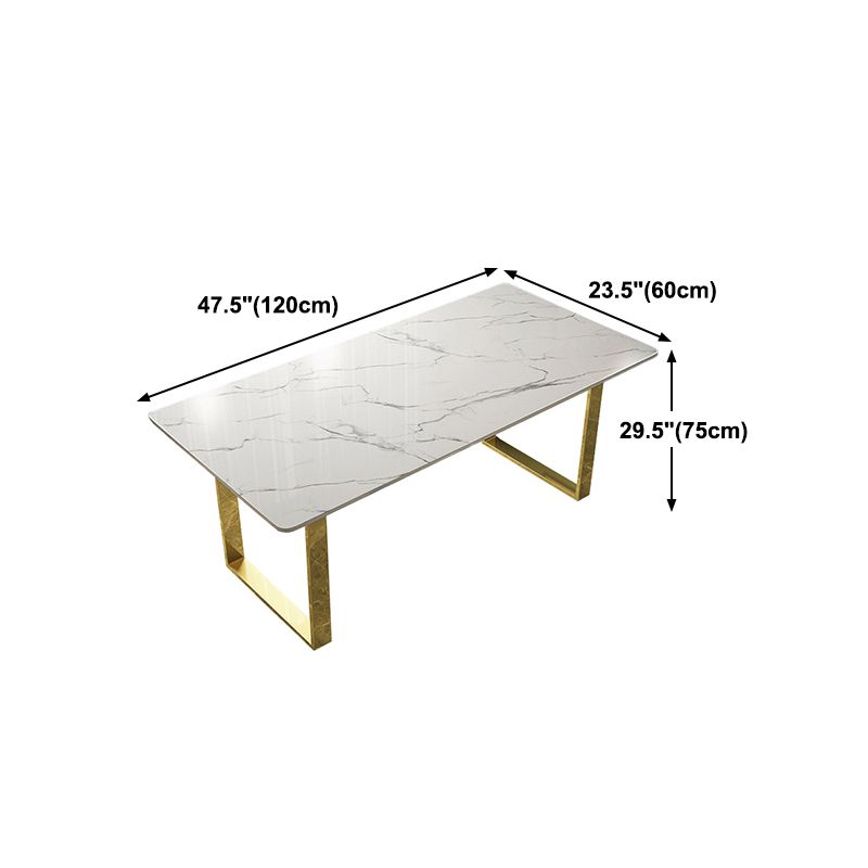 Marble Top Dining Table Modern Rectangle Dining Table with Sled Base Clearhalo 'Dining Tables & Seating' 'Dining Tables' 'dining_table' 'furn' 'furn_dining_table' 'Furniture' 'furniture_dining_table' 'Kitchen & Dining Furniture' 'kitchen' 'kitchen_dining_table' 1200x1200_98060e5d-eb25-4278-9be1-3852e0451628