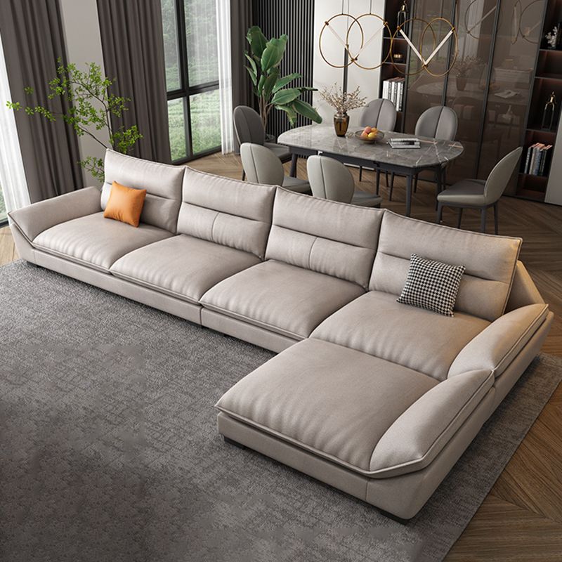 Modern Cream Cushion Back Sofa Faux Leather Living Room Sectional with Storage Clearhalo 'furn' 'furn_sectionals' 'Furniture' 'furniture_sectionals' 'kitchen' 'kitchen_sectionals' 'Living Room Furniture' 'Sectionals' 1200x1200_980659ac-65a7-4661-bc83-0cd8a4455928