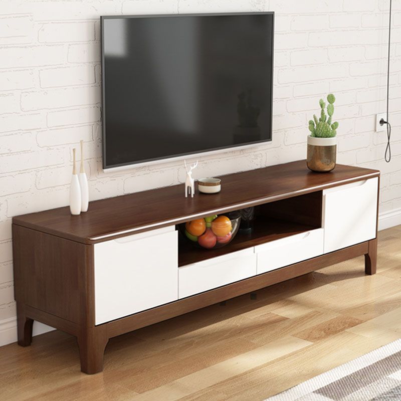 Consola de TV de estante abierta escandinava de TV 2-Cabinet Stand with Soft Close Crawers