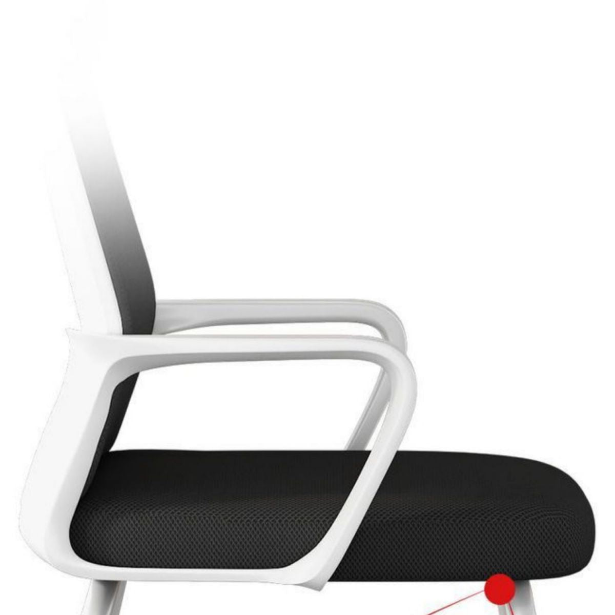 Silla de brazo ergonómico en la mitad de la espalda Armas fijas Silla de oficina en casa sin ruedas