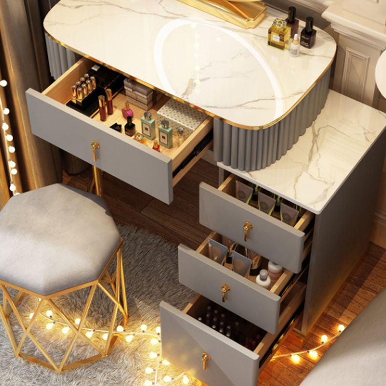 Solid Wood Makeup Vanity Desk Lighted Mirror Makeup Vanity Set Clearhalo 'Bedroom Furniture' 'furn' 'furn_makeup_vanities' 'Furniture' 'Makeup Vanities' 'makeup_vanities' 1200x1200_9809a134-0987-49fc-9e53-b75fa07d34a8