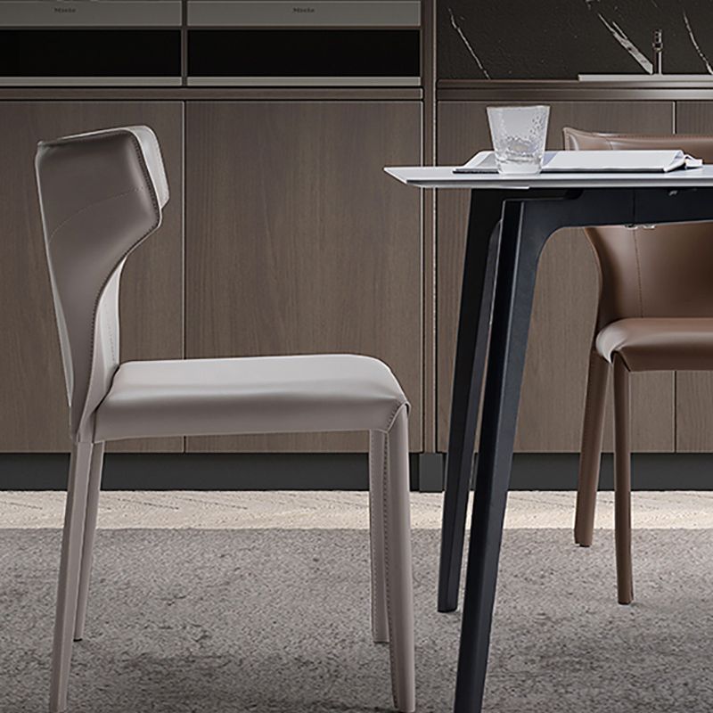 Modern Style Wingback Dining Chairs Faux Leather Home Side Chair Clearhalo 'Dining Chairs' 'Dining Tables & Seating' 'dining_chair' 'furn' 'furn_dining_chair' 'Furniture' 'Kitchen & Dining Furniture' 1200x1200_980b2ea0-2d15-4a0e-8010-7967af1040d7