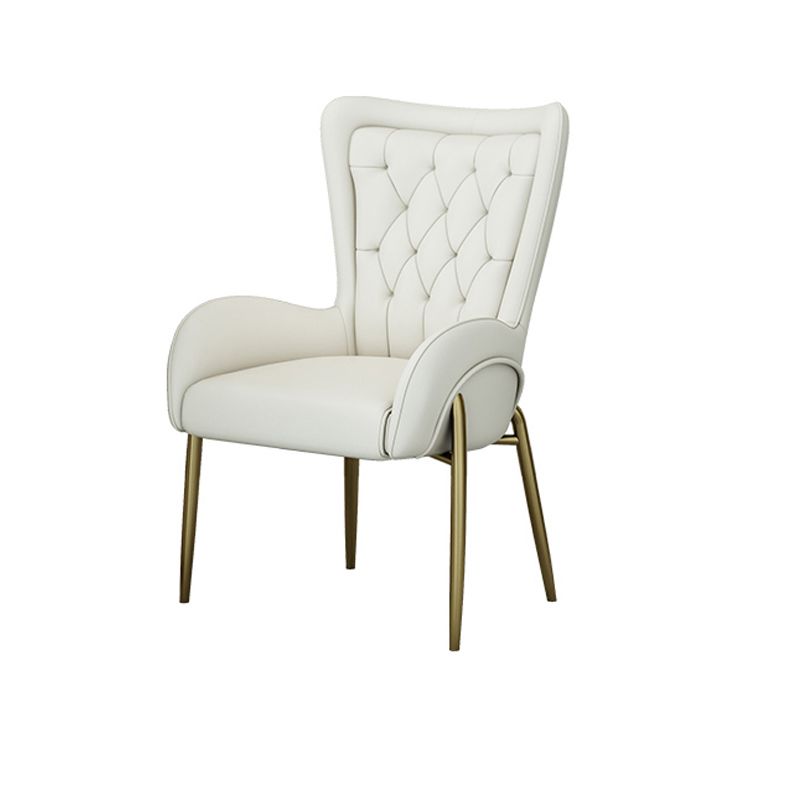 Nordic Style Metal Dining Room Chairs Tufted Parsons Arm Chair for Restaurant Clearhalo ' kitchen&dining_furn' 'Dining Chairs' 'Dining Tables & Seating' 'dining_chair' 'furn' 'furn_dining_chair' 'Furniture' 'furniture_dining_chair' 'Kitchen & Dining Furniture' 'kitchen' 1200x1200_980c3d6d-d1bc-41f3-a050-1a125333e64f