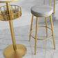 Glam Faux Marble Bistro Table Indoor Iron Single Pedestal Bar Dining Table Fixed Table Clearhalo 'Bar Furniture' 'Bar Tables' 'bar_tables' 'Furniture' 'furniture_bar_tables' 'Kitchen & Dining Furniture' 'kitchen&dining_furn' 'kitchen' 1200x1200_980d2774-f80f-4222-b28a-8b44fa3137d1