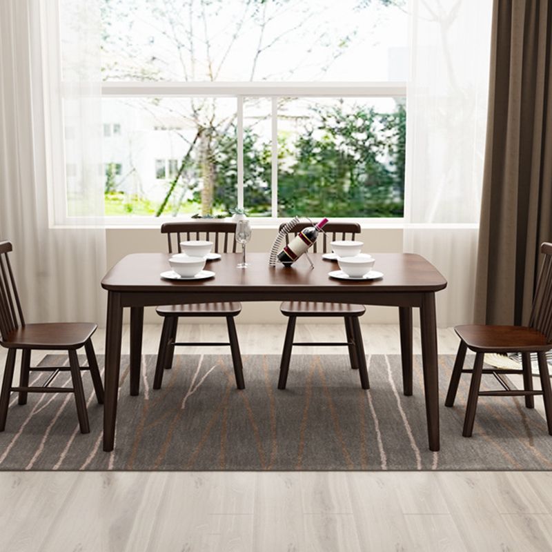 Rubberwood massief houten eettafel Moderne eettafel voor keuken