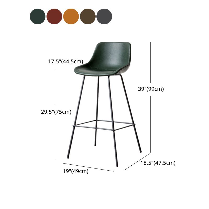 Black Metal Leather Bar Stool Scandinavian Low Back Bristol Counter Stool with Bucket Seat Clearhalo 'Bar Furniture' 'Bar Stools' 'bar_stools' 'furn' 'furn_bar_stools' 'furniture_bar_stools' 'Kitchen & Dining Furniture' 'kitchen&dining_furn' 'kitchen' 'kitchen_furn' Furniture' 1200x1200_980e7784-5fe6-44de-926a-dd7221c6828e