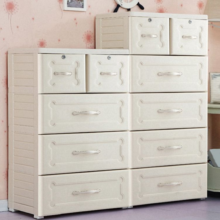 Armadio di stoccaggio in plastica con gambe armadio del guardaroba moderno con cassetto