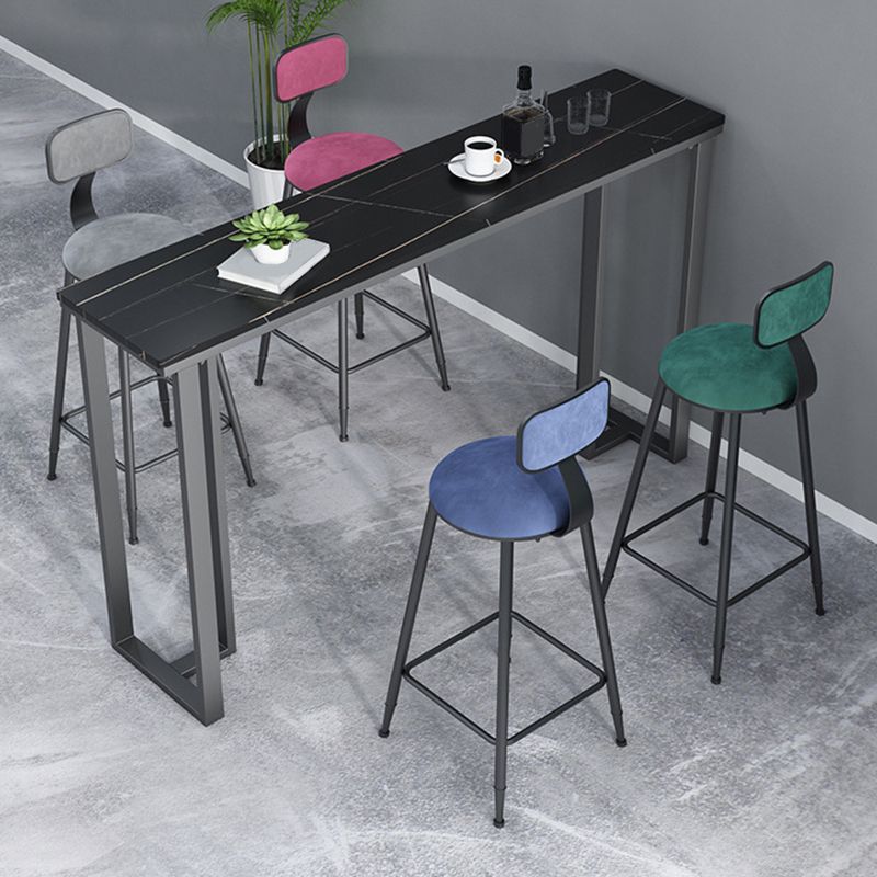 Industrial Bar Height Table Stone Top Bistro Table with Black Base Clearhalo 'Bar Furniture' 'Bar Tables' 'bar_tables' 'furn' 'furn_bar_tables' 'Furniture' 'Kitchen & Dining Furniture' 1200x1200_980f3c97-8467-4106-9b85-fc0d941c5fce