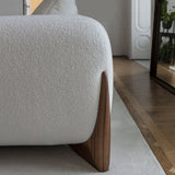 Modern Style Sofa Low Back with Sponge Cushion Filling Solid Wood Feet Sofa Bed