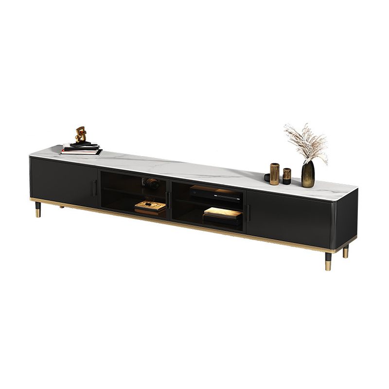 Console porta TV in pietra Console multimediale per TV con contenitore chiuso con gambe