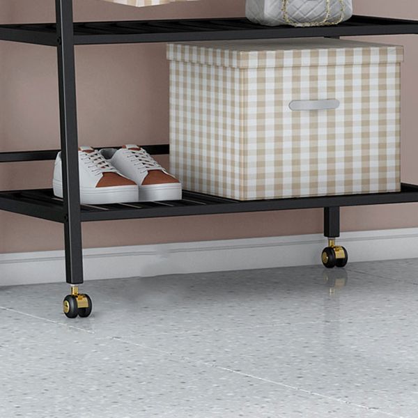 Glam Metal Hall Stand Hanging Rail Storage Shelving and 2 Hooks Coat Hanger Clearhalo 'Entry & Mudroom Furniture' 'furn' 'furn_hall_tree_coat_racks' 'Furniture' 'Hall Trees & Coat Racks' 'hall_tree_coat_racks' 1200x1200_9816421c-c1b4-4b87-8dc4-c547a6d9689e