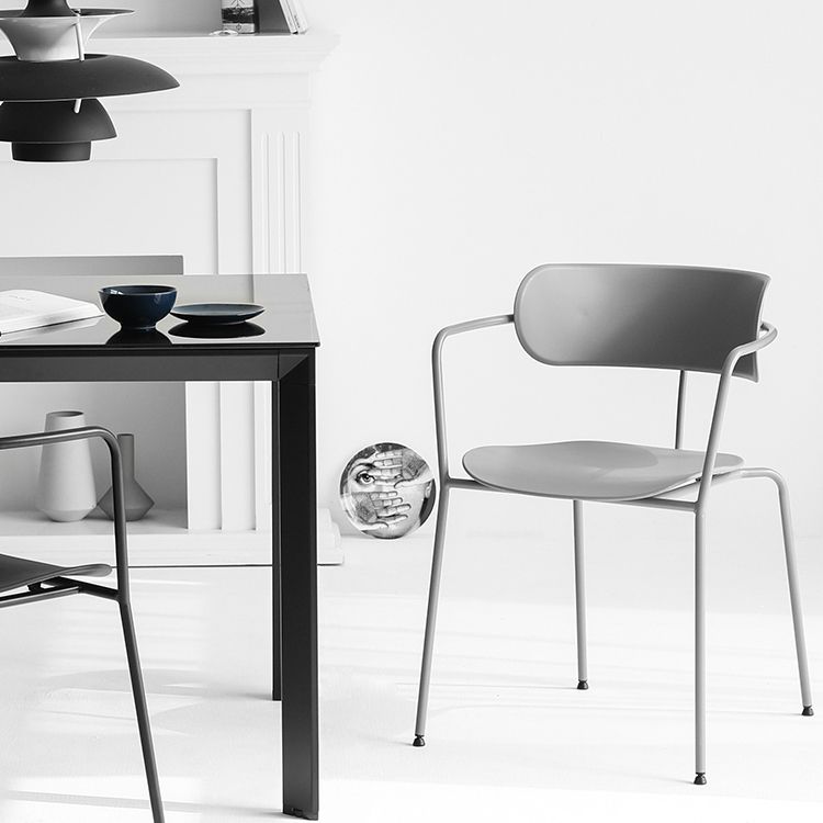 Industrial Style Kitchen Dining Chair Dining Stackable Arm Chairs with Metal Legs Clearhalo ' kitchen&dining_furn' 'Dining Chairs' 'Dining Tables & Seating' 'dining_chair' 'furn' 'furn_dining_chair' 'Furniture' 'furniture_dining_chair' 'Kitchen & Dining Furniture' 'kitchen' 1200x1200_98176f21-17a1-4664-b45d-3bf8da5f42df