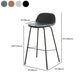 Modern Style Low Back Faux Leather Bar Stool with Metal Legs