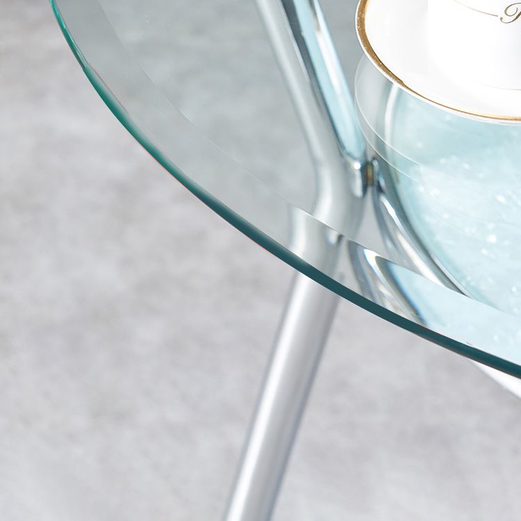Modern Round Dining Room Table Clear Tempered Glass Table with Pedestal Base Clearhalo ' dining_table' 'Dining Tables & Seating' 'Dining Tables' 'furn' 'furn_dining_table' 'Furniture' 'furniture_dining_table' 'Kitchen & Dining Furniture' 'kitchen&dining_furn' 'kitchen' 'kitchen_dining_table' 1200x1200_9819bcbb-fd4c-4bb5-abcf-47e293a9ae5c