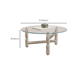 Modern Round Glass Coffee Table Stainless Steel 3 Legs Cocktail Table