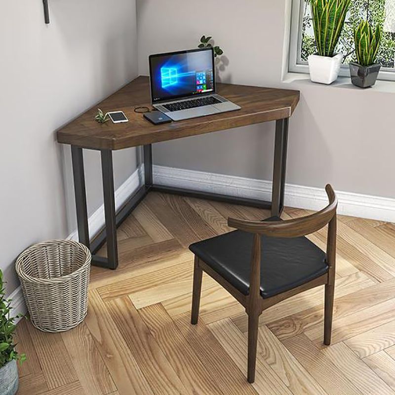 Industrial Solid Wood Writing Desk Corner Dormitory Office Desk with Metal Legs Clearhalo 'furn' 'furn_office_desk' 'Furniture' 'Office Desks' 'Office Furniture' 'office_desk' 1200x1200_981b8e2d-3f48-43a7-bcd2-7e086030ea52