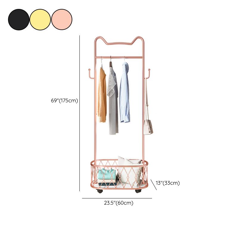 Glam metalen jas hanger vrijstaand scrollwiel ontwerpkast rek voor slaapkamer