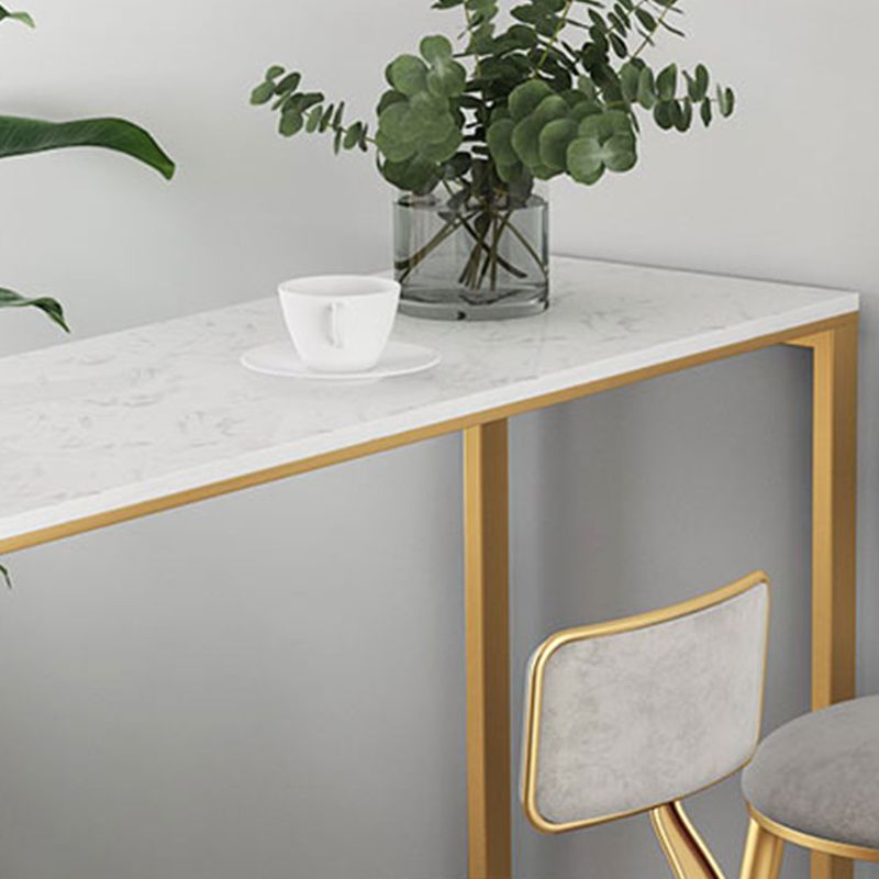 Modern Bar-height Table FauxMarble Top Bistro Bar Table with 3 Shelve Clearhalo 'Bar Furniture' 'Bar Tables' 'bar_tables' 'furn' 'furn_bar_tables' 'Furniture' 'Kitchen & Dining Furniture' 1200x1200_981fa6ce-922d-494e-b99e-4e7569f1cf3e