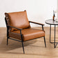 Industrial Solid Color Armchair Square Arms Accent Armchair for Living Room