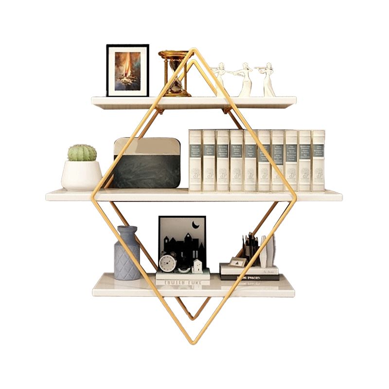 Libreria aperta libreria leggera in metallo di lusso in metallo a 3 livelli